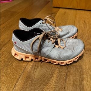 Pink and Gray Size 6 ON running shoes